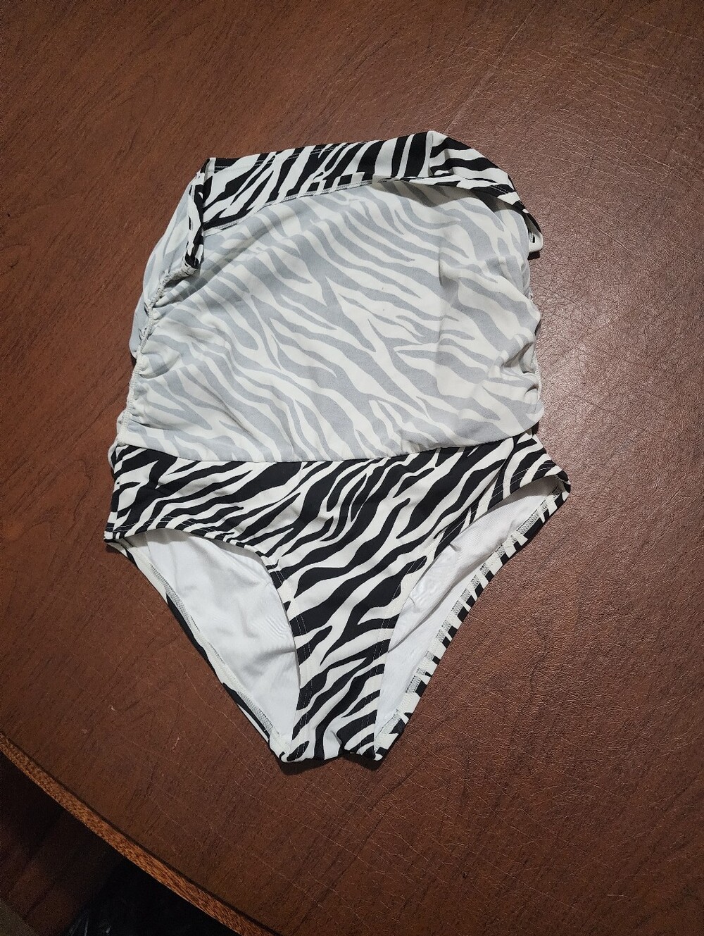 Victoria's Secret Black and White Zebra Print One-Piece Swim Bikini Bottom